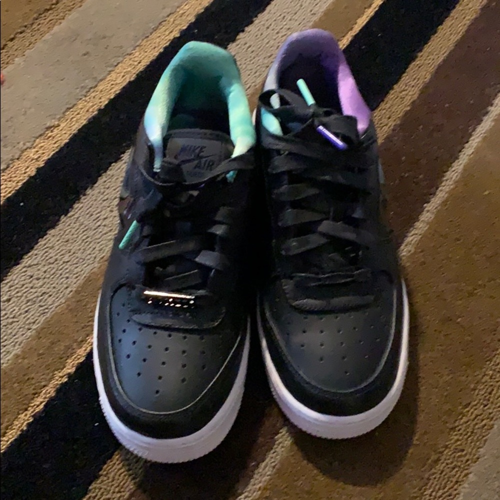 BLACK AIRFORCE 1 NIKE RAINBOW INNER SOLE SICK KIX